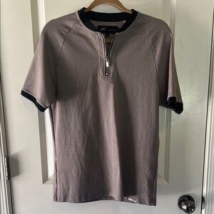 Men's Gray Short Sleeve Dress Shirt